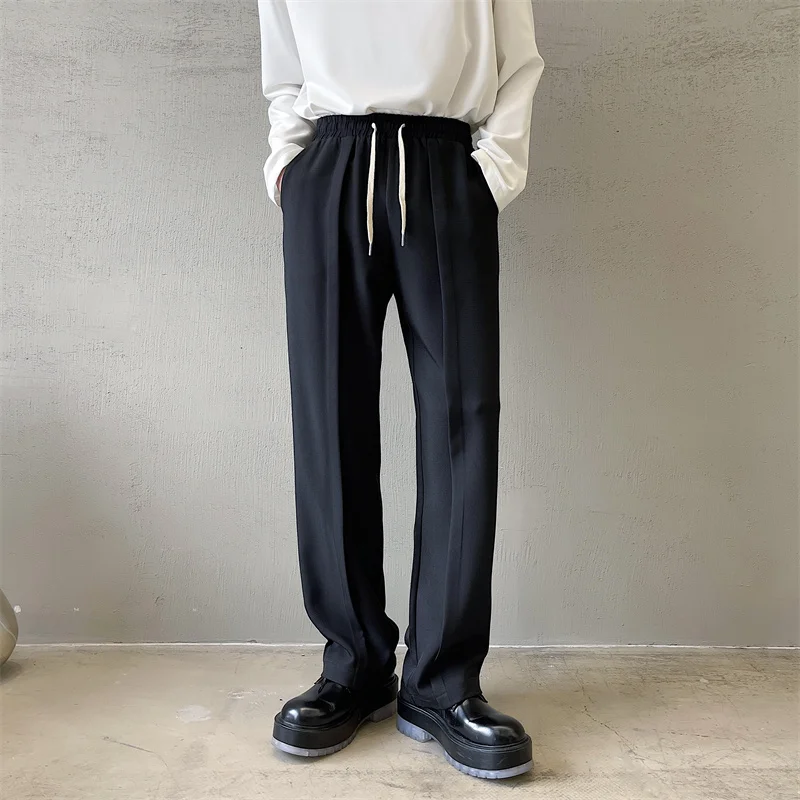 

Men 2023 Spring Autumn Fashion Solid Color Suit Pants Male Loose Wide Leg Casual Pants Mens New Office Formal Trousers U196