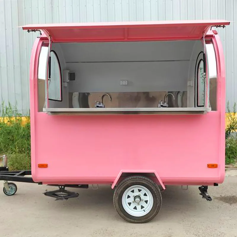 Mobile Supply Food Trailer Us Standard Food Cart On Wheels Small Fiberglass Food Concession Trucks With Grill And Fryer