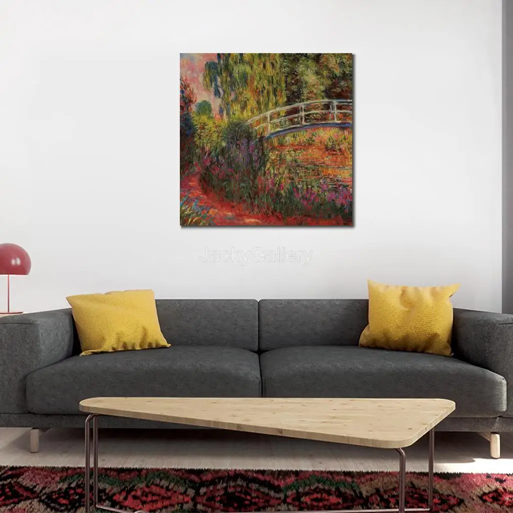 

Hand Painted Claude Monet Seascape Water Lily Pond Impressionist Oil on Canvas Artwork for Bedroom Decor