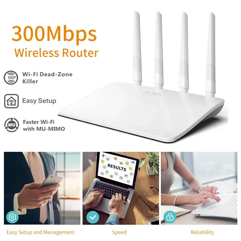 PIXLINK WR21Q WIFI Router Range Repeater 802.11 B /g/n 2.4G 300Mbps 4 Antennas Routers Repeator