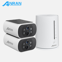 ANRAN 4MP Outdoor Wireless Solar Battery Camera Kit Surveillance Security System Wifi Camera Set Humanoid Detection Siren Alarm