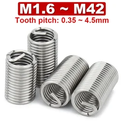 304 Stainless Steel Screw Tooth Thread Repair Sleeve Wire Protective Coiled Helical Sleeve M1.6M2M3M4M5M6~M24 Thread Insert A2