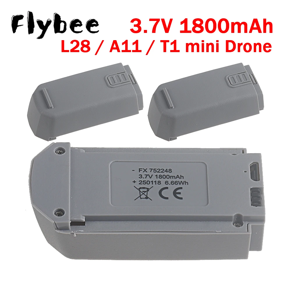 3.7V 1800mAh Lipo Battery For L28 A11 T1 mini Drone 752248 Remote Control Drones RC Quadcopter 3.7V Replacement Batteries