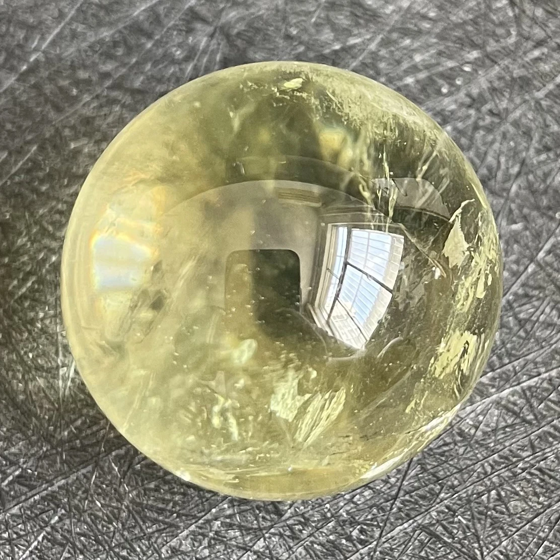 

40g Natural Stone Citrine Crystal Ball Rainbow Quartz Sphere Polished Rock Reiki Healing W9