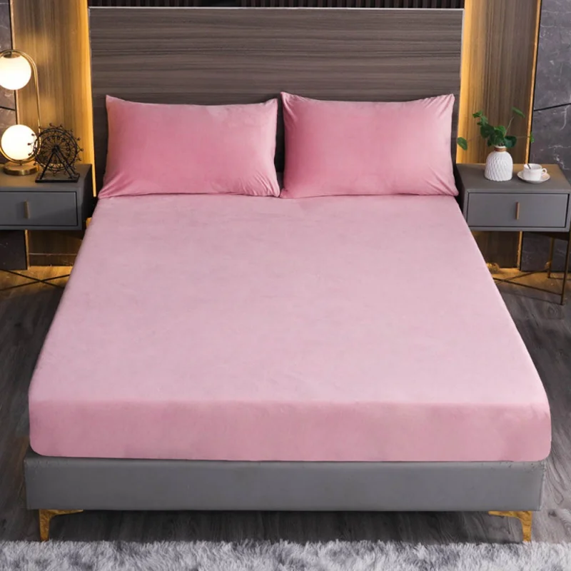 Solid Color Crystal Velvet -Piece Simmons Protective Warm Cover Mattress Single Double 1.8 Bed