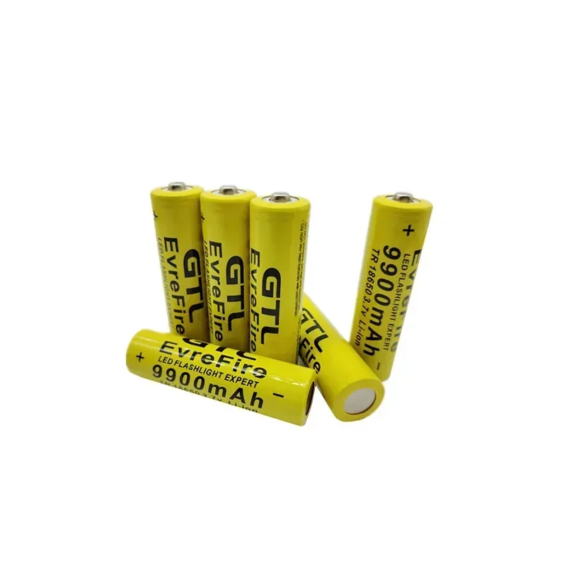 New GTF 3.7V 9900mAh original lithium-ion battery 18650 pointed rechargeable flashlight battery+USB charger