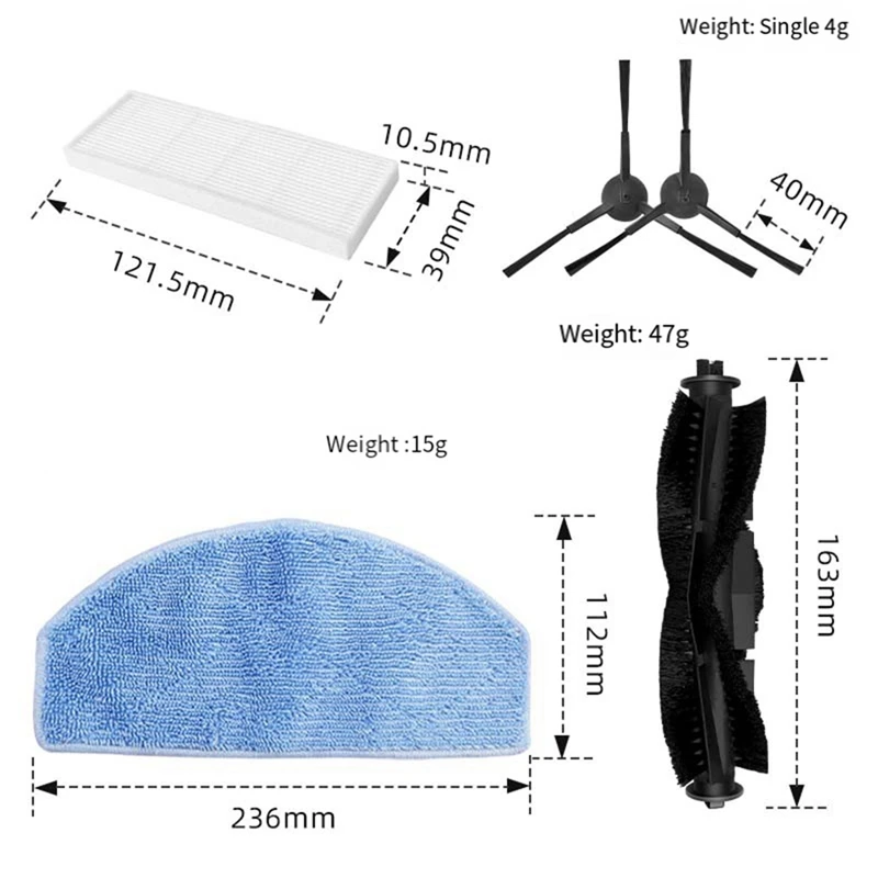 Piezas de repuesto para Robot de barrido Tikom G8000/G8000pro, accesorios de repuesto, piezas de repuesto consumibles