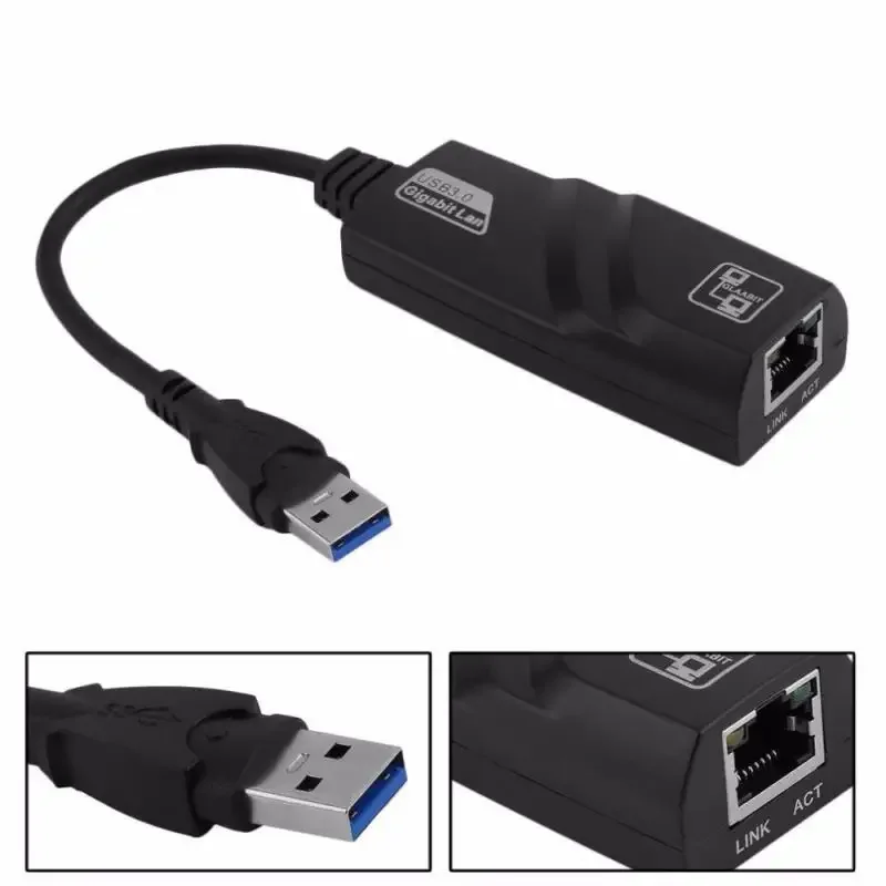 10/100/1000Mbps USB 3.0 USB 2.0 Wired USB TypeC To Rj45 Lan Ethernet Adapter Network Card for PC Macbook Windows 10 Laptop