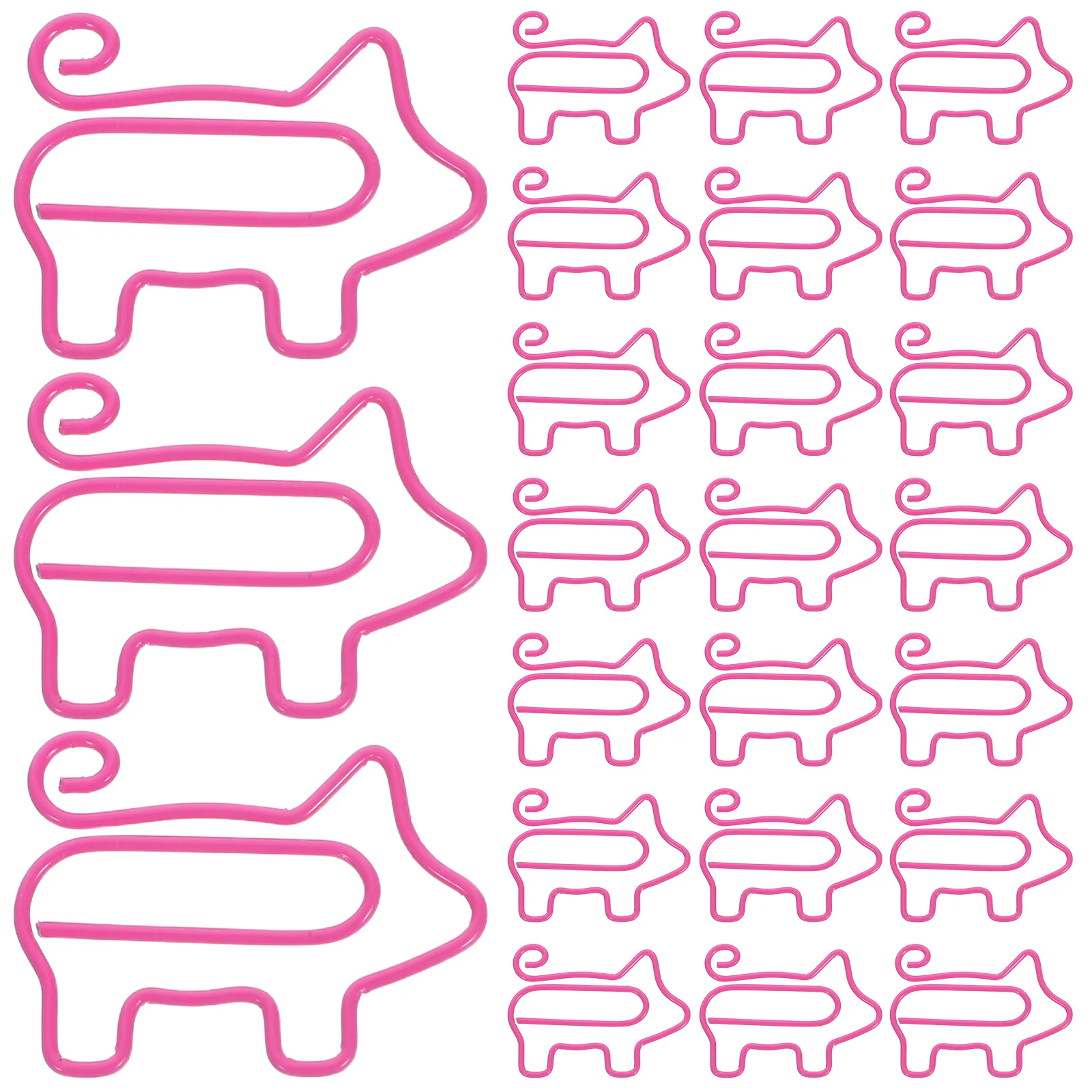 

100pcs Pig Shaped Paper Clips Colorful Metal Cartoon Office School Supplies Holder Decorative Iron Paperclip For Folders