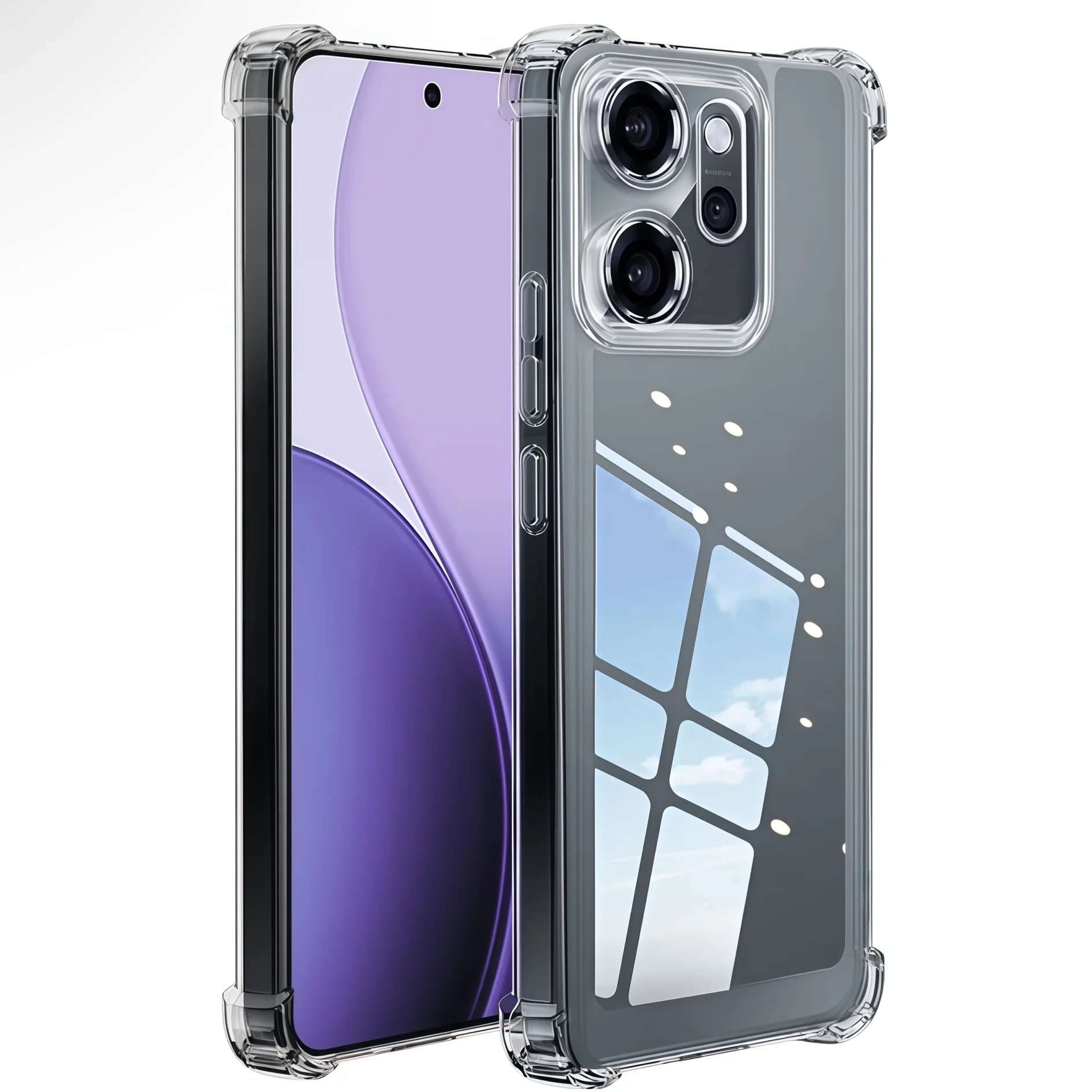 OPPO Reno 14F / 13F / 12F用透明TPU耐衝撃保護電話ケース - クリア