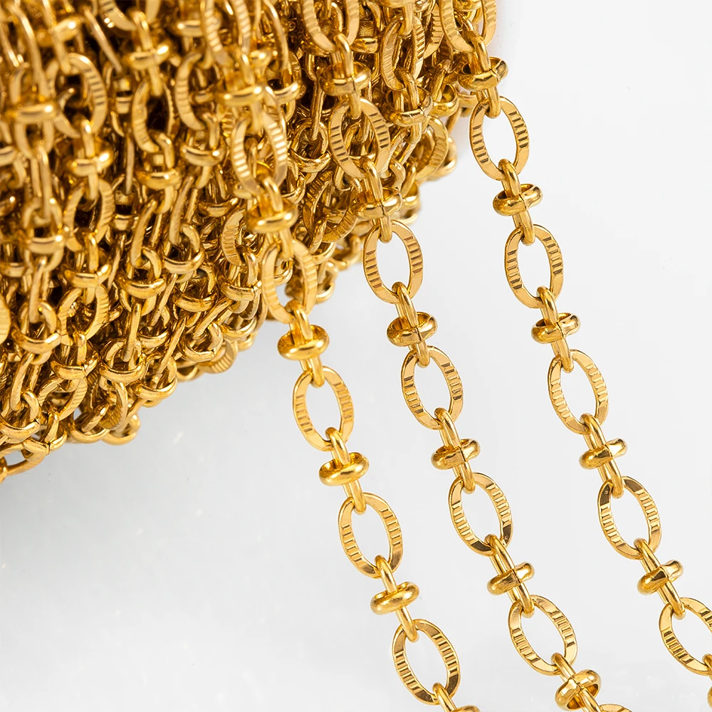 2 Meter Stainless Steel Sunflower Bilateral Corrugated Radial Thread Chain for DIY Necklace Bracelet Jewelry Making Supplies