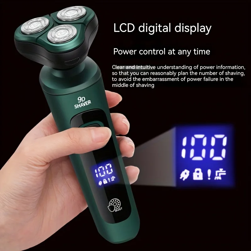 LED Digital Display Electric Shaver Body Wash Floating Razor Usb Rechargeable Multifunctional Beard Cutter Electric Nose Hair