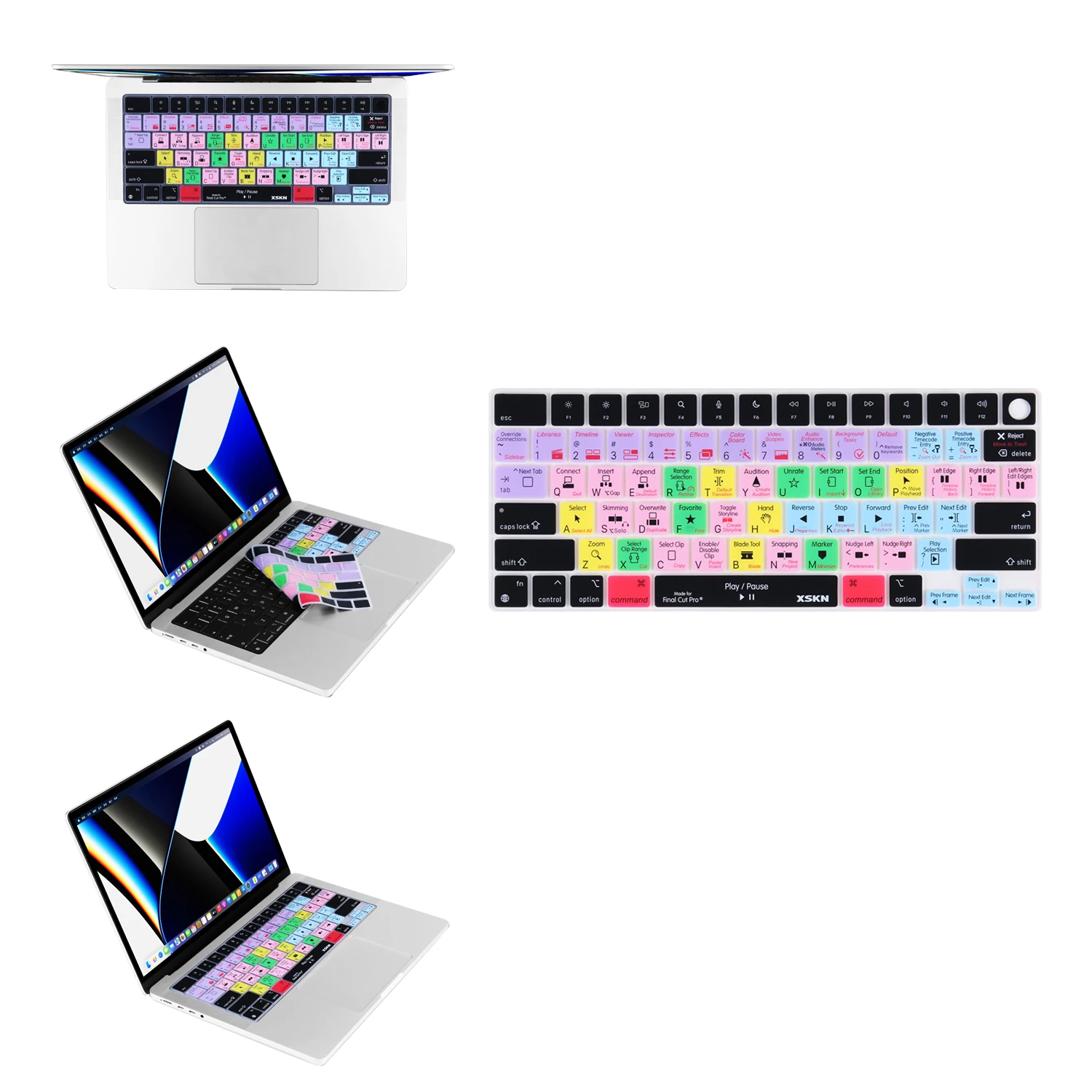 Cubierta de Teclado XSKN US para Ableton, Final Cut Pro Tools, Logic PS, DJ Premiere, DaVinci Resolve, FL Studio, Compatible con Macbook Pro 14.2/16.2