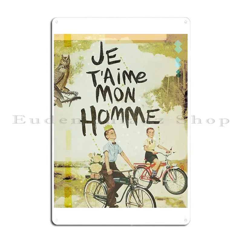 Je T Aime Mon Homme Metal Plaque Poster Painting Living Room Cinema Designing Cave Tin Sign Poster