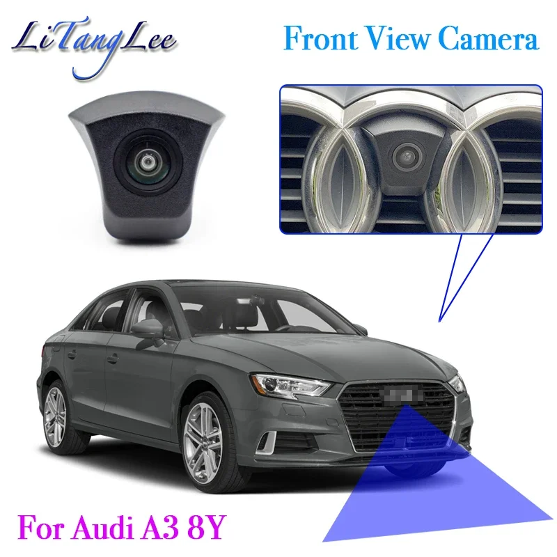 For Audi A3 8Y 2020 2021 Car LOGO Front View Camera Night Vision HD Waterproof Wide Angle Blind Spot Area Parking Camera