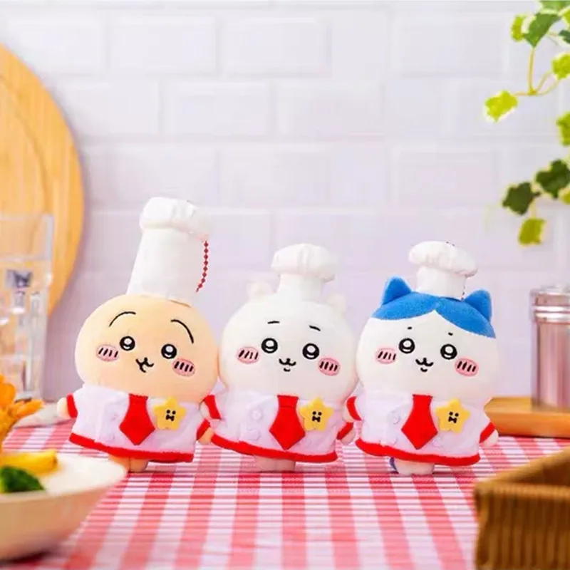 

10 см аниме креативный мультфильм милый Chiikawas Hachiware Usagi шеф-повар плюшевая кукла кулон украшение сумки предметы первой необходимости подарок