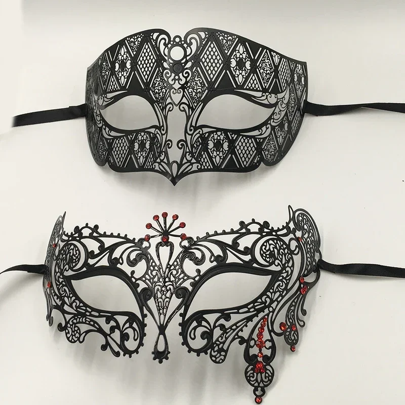 Filigrana de Metal plateado para hombres y mujeres, máscaras venecianas para mascarada, amantes del oro, Mardi Gras, espectáculos, bola, boda, pareja, fiesta, máscara S MN9