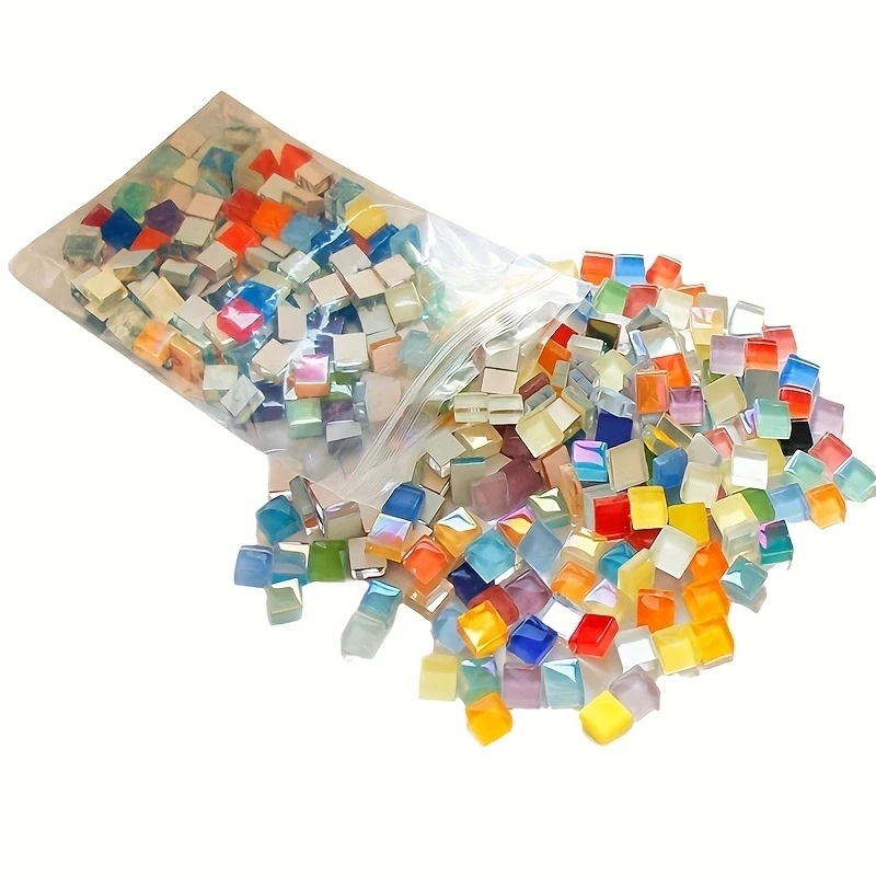 50/200pcs Mixed Color Crystal Mosaic Tiles - Geometric Pattern for DIYHome Decor, Art Projects, and Fun Crafts