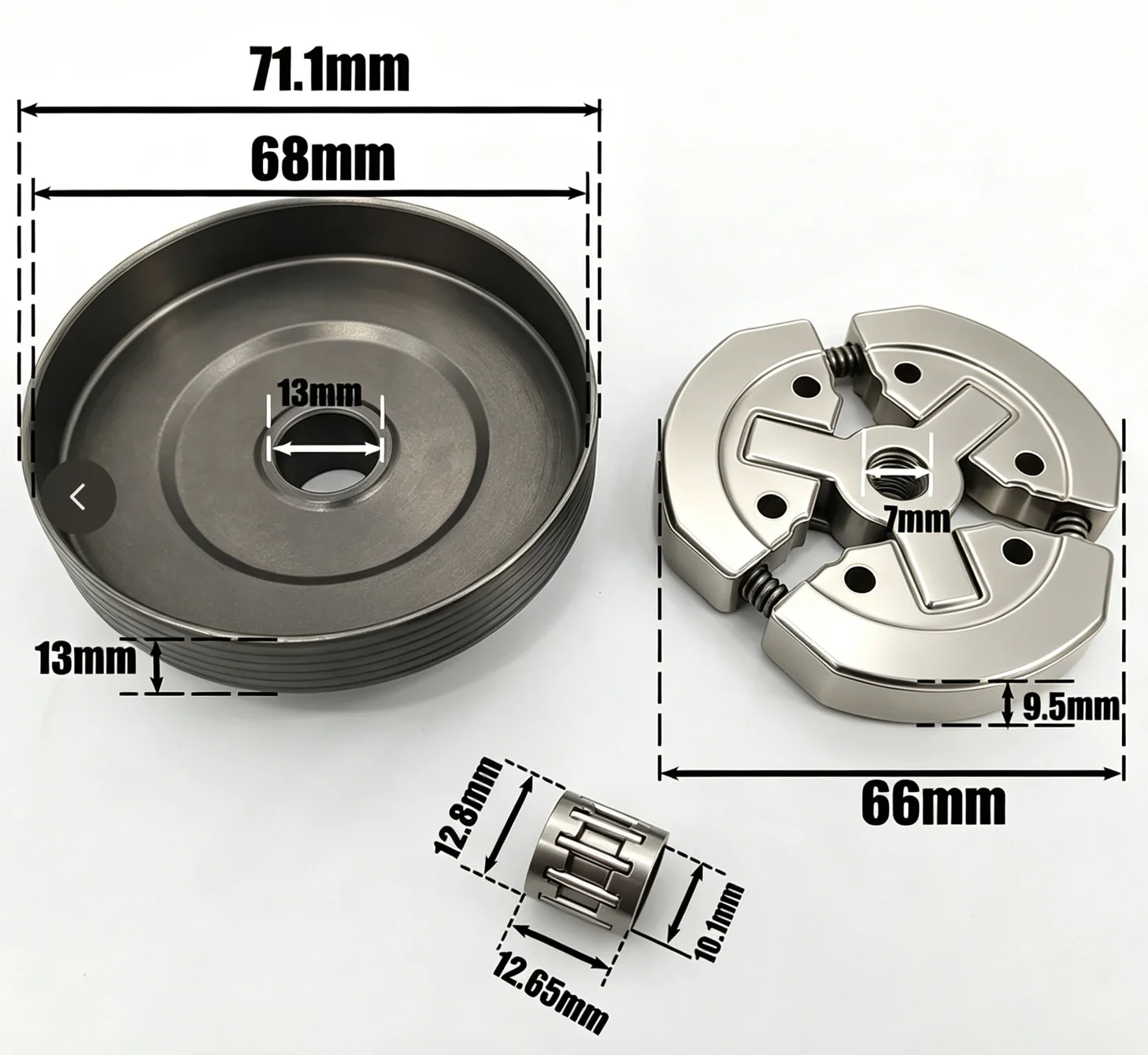 Clutch Drum Clutch Assembly Kit with Needle Bearing, Fit for Chinese Chainsaw 3800 38cc & Zenoah Komatsu G3800 Chainsaw Replacem