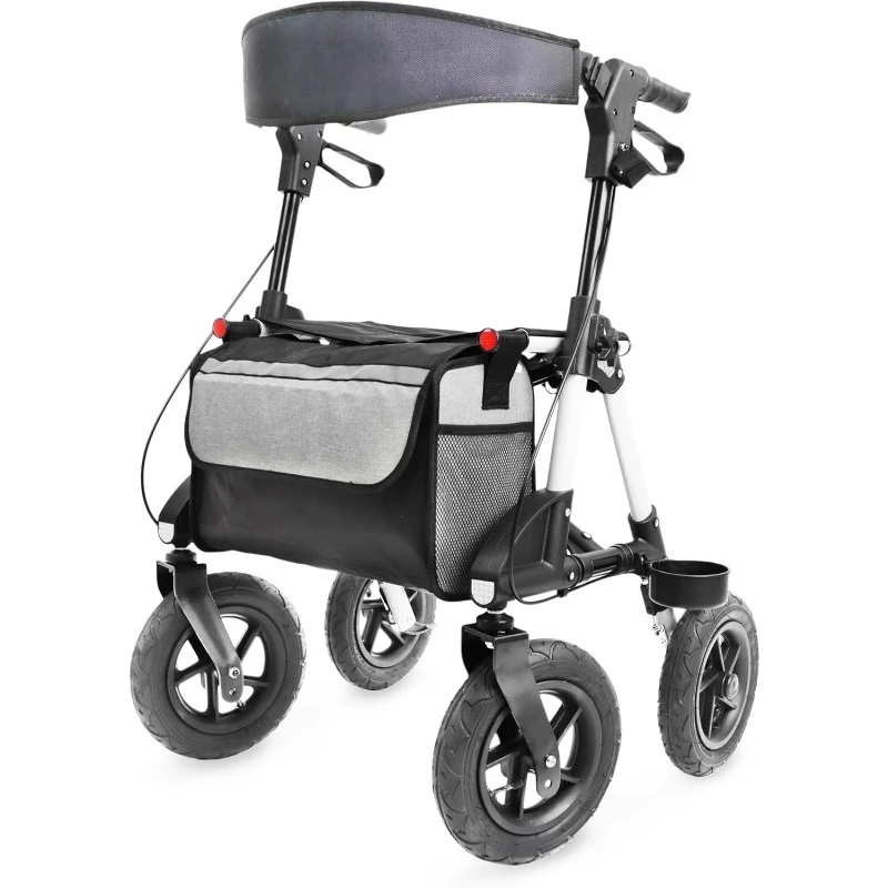 Walkers for Seniors with Pneumatic Tires and Sturdy Frame,  Rollator,  Outdoor Walkers for Seniors