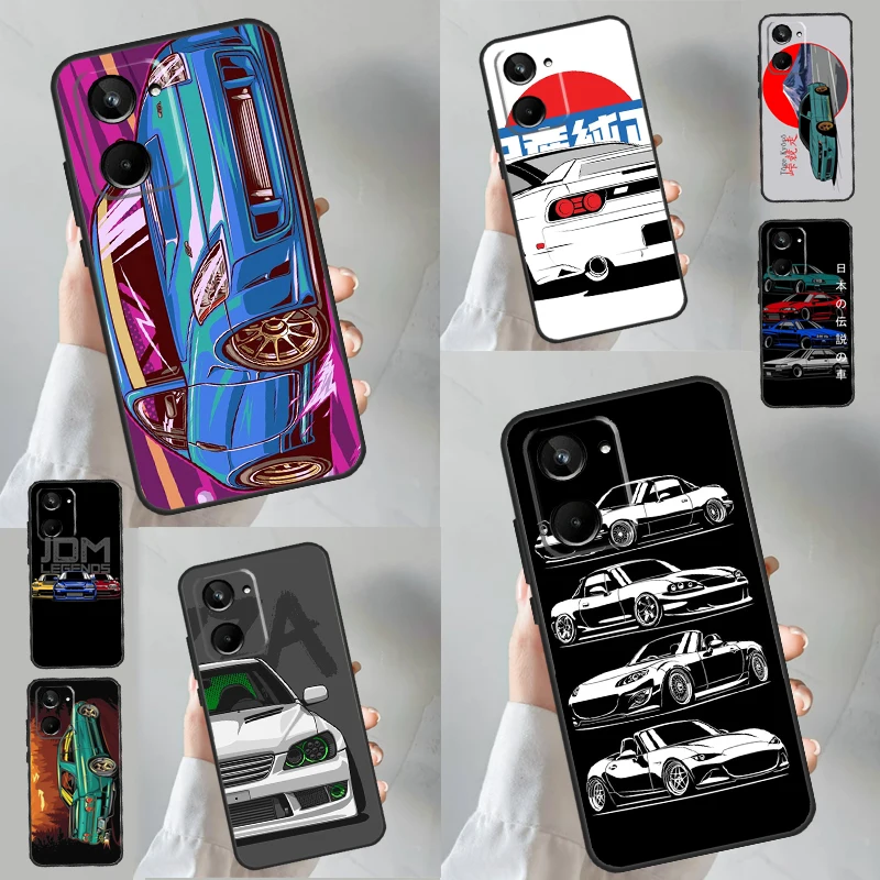 JDM Legend Drift Car Case For Realme C55 C67 C53 C51 C35 C33 C31 C30 C25s C21Y GT Neo 5 GT5 9 10 11 12 Pro Plus