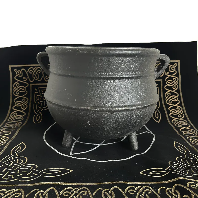 Large Cast Iron Cauldron - Candle Holder and Wax Warmer Ideal for Smudging Witchcraft Incense Burning Halloween Decorations