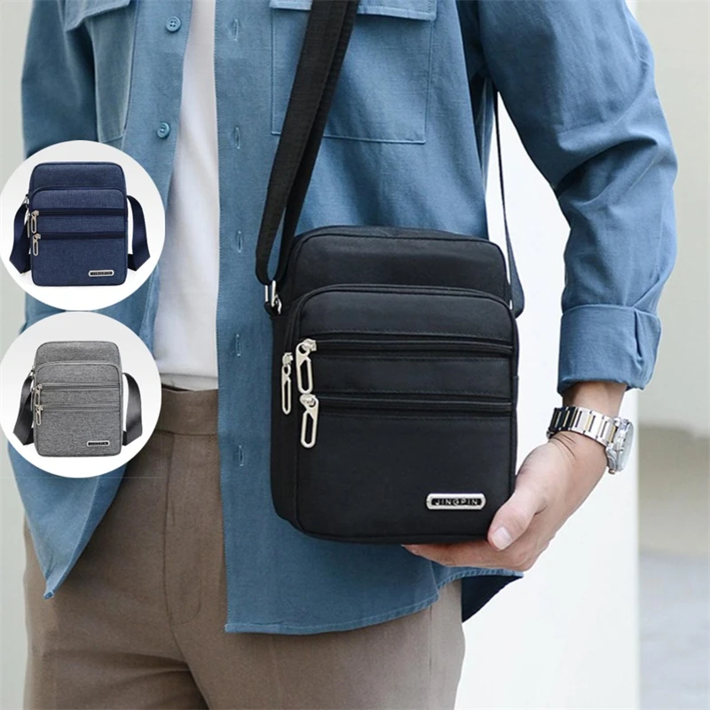 Men Oxford Shoulder Bag Messenger Bag Casual Waterproof Zipper Pocket Handbag Fashion Tote Travel Male Business Crossbody Bags