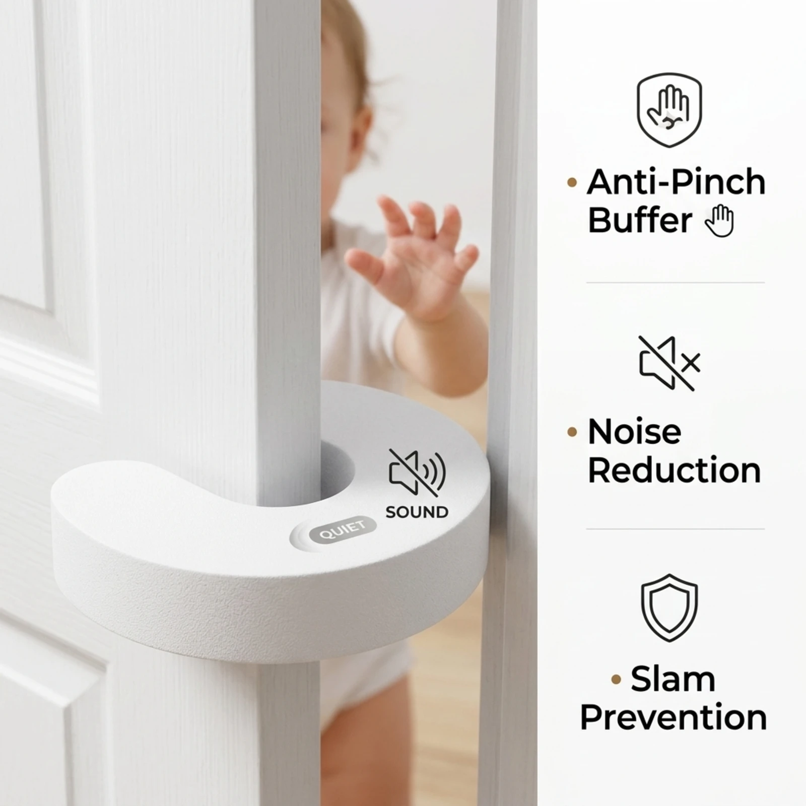 3/6pcs U‑Shaped EVA Foam Door Stopper, Anti‑Pinch Finger Protector, Door Slam Stopper Household Door Buffer Prevent Sudden Door