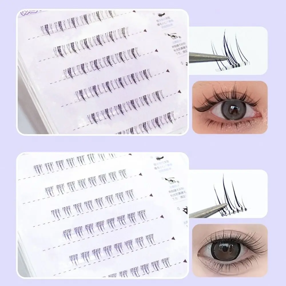 ボリュームたっぷり、接着剤不要、セルフ接着式のまつげクラスター、自然に目を大きく見せる、スイートカールのつけまつげクラスター