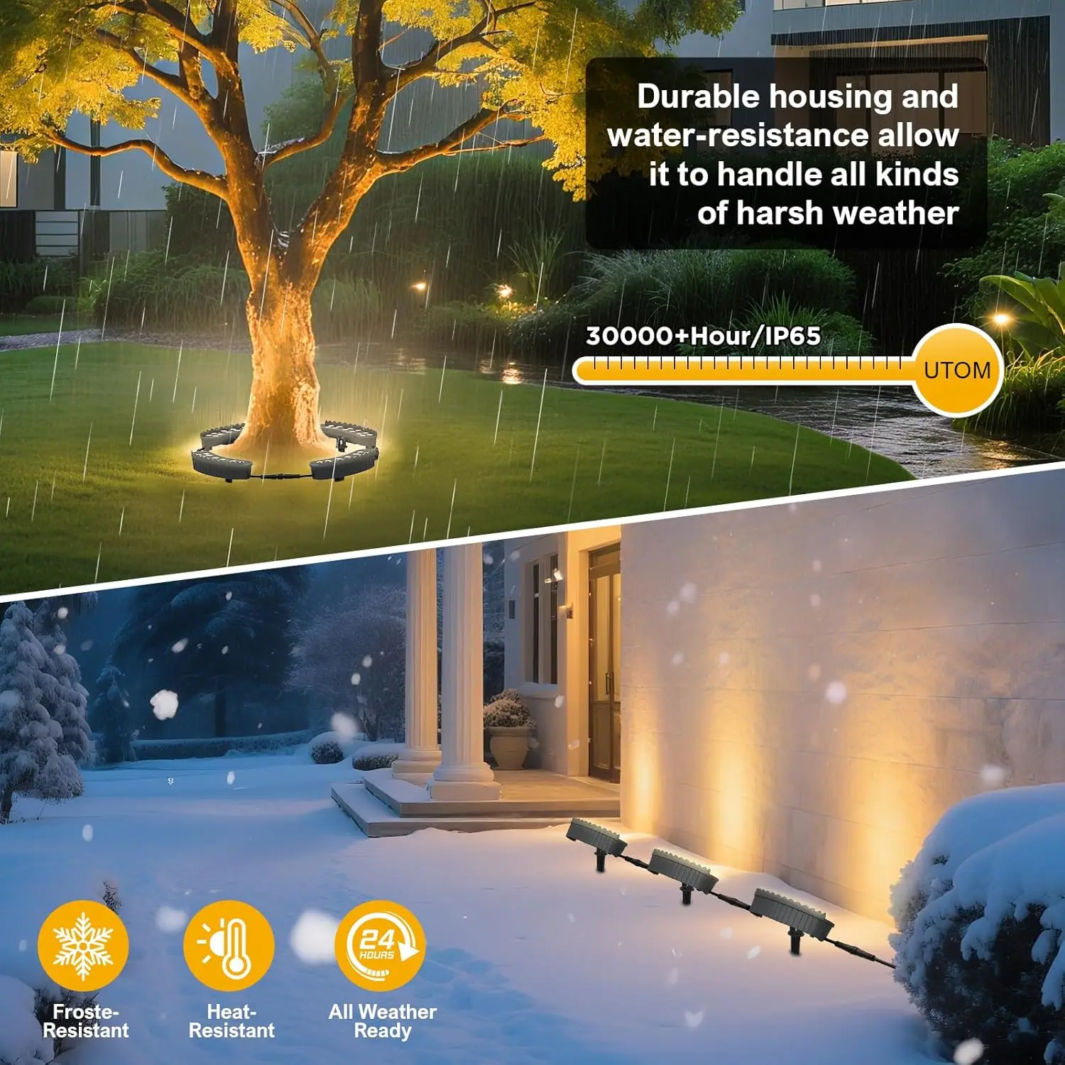 أضواء كاشفة من الألومنيوم مع قابس محول، إضاءة مناظر طبيعية ذات جهد منخفض، أضواء كاشفة خارجية، IP65، 48W، 60W، 72W، DC24V #6