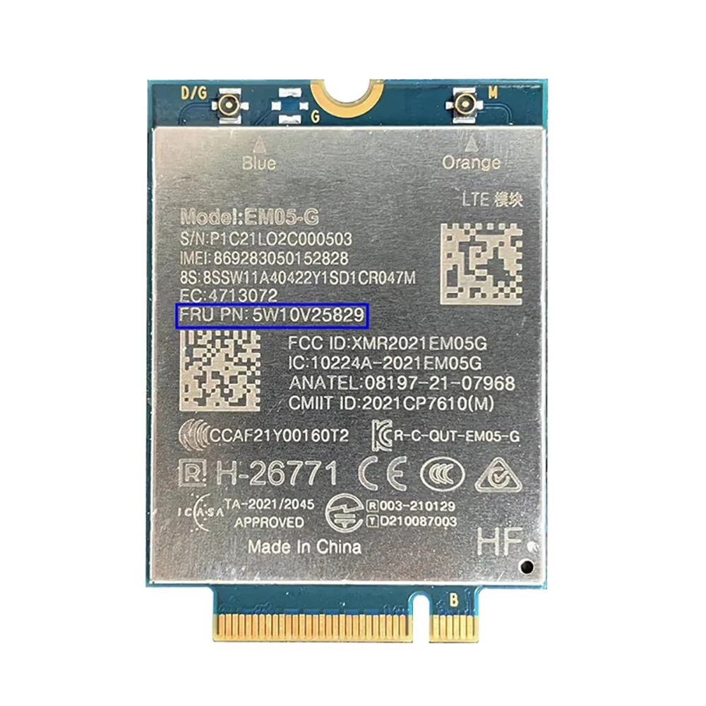 EM05-G LTE Cat4 Module M.2 Global For T14 P14s X13 L13 L14 T14s Yoga Gen3 P16 Z13 Z16 P16s T16 Laptop FRU 5W10V25829