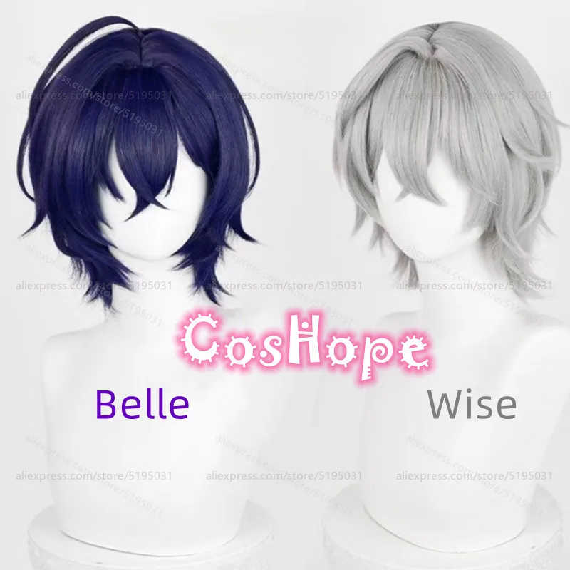 فايتون وايز بيل شعر مستعار تأثيري 33 سنتيمتر قصيرة أنيمي تأثيري الباروكات مقاومة للحرارة بيروكات صناعية لجميع القديسين كرنفال زي حفلة