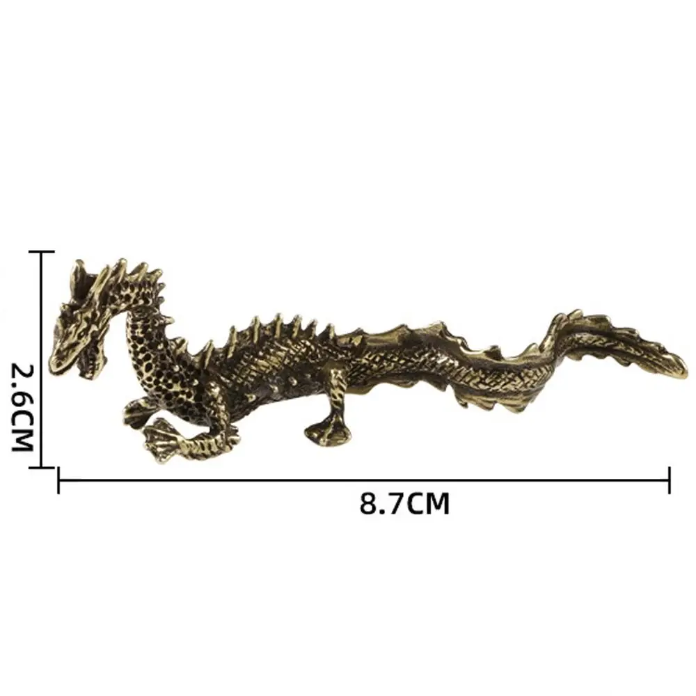 Oude Koperen Chinese Drakenbeeld Massief Koperen Prachtige Drakenornamenten Handgemaakte Kleine Drakenfiguurtjes Huisdecor Geschenken