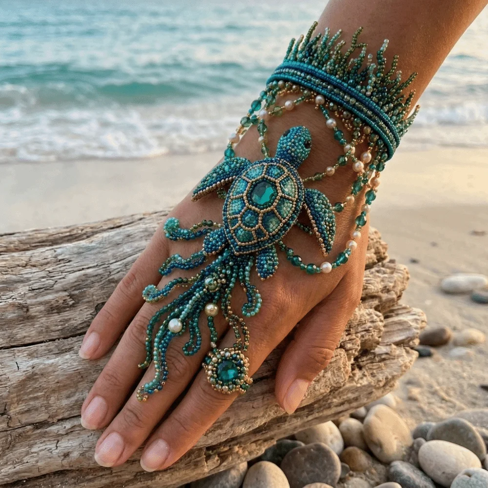 Ocean Series Tier-Perlen-Armband-Set, Delfin/Schmetterling, unfertige Produkte, Perlen-Handarmband, DIY-Set, exquisit – Detail 10