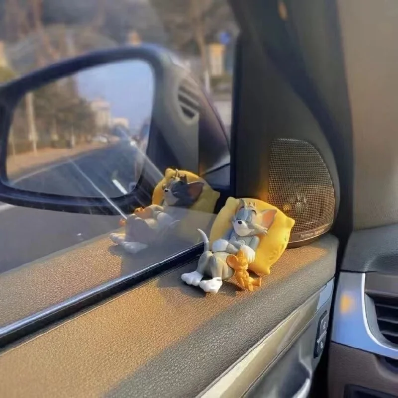 톰과 제리 고양이와 마우스 자동차 액세서리 자동차 인테리어 장식 귀여운 책 데스크탑 수공예품 인형 작은 장식품