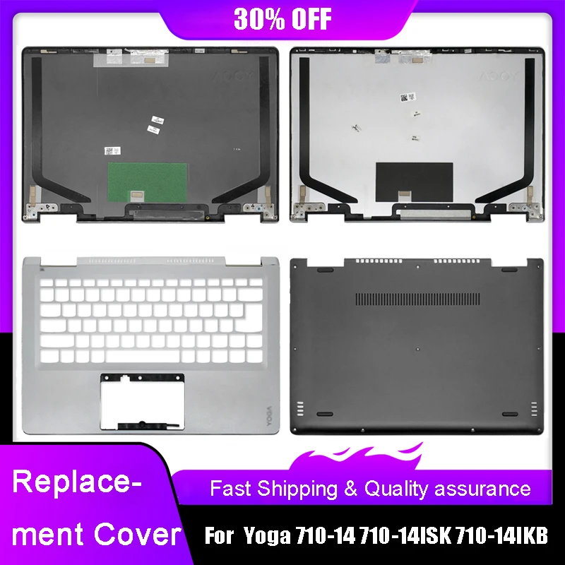 95%New Laptop LCD Back Cover For Lenovo Yoga 710-14 710-14ISK 710-14IKB Palmrest Upper Bottom Base Case Rear Lid Black Silver