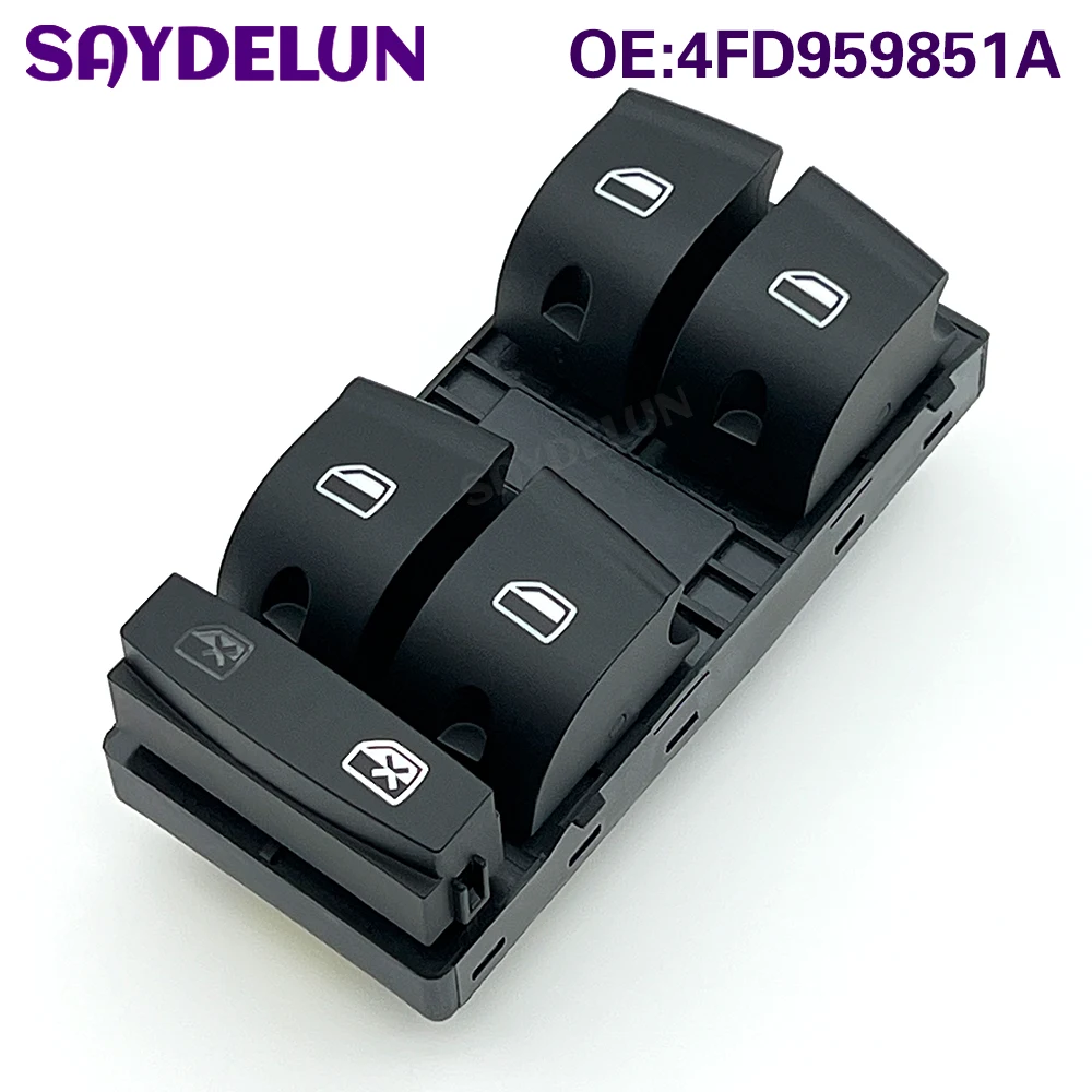 4FD959851A 4F0959851 Car Power Master Control Window Switch Button For AUDI Q7 A6 S6 A3 S3 Driver Side Window HighQuality Button