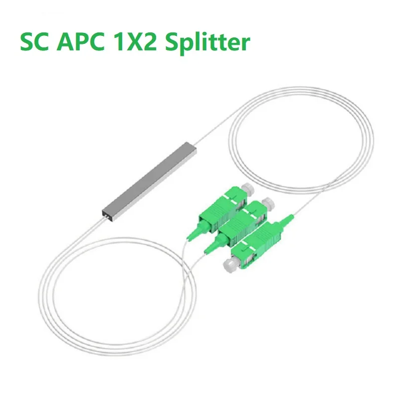 

SC APC/UPC 1x2 PLC splitter, steel tube, 1m fiber optic splitter, FTTH connector, 1x2 SC APC/UPC, 50PCs