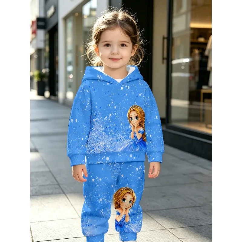 Kids Hoodie Jogger: Snow Splash Princess Graphic, Colorful Wildflower Print, Ocean Octopus Nautical Pattern Kids Tracksuit