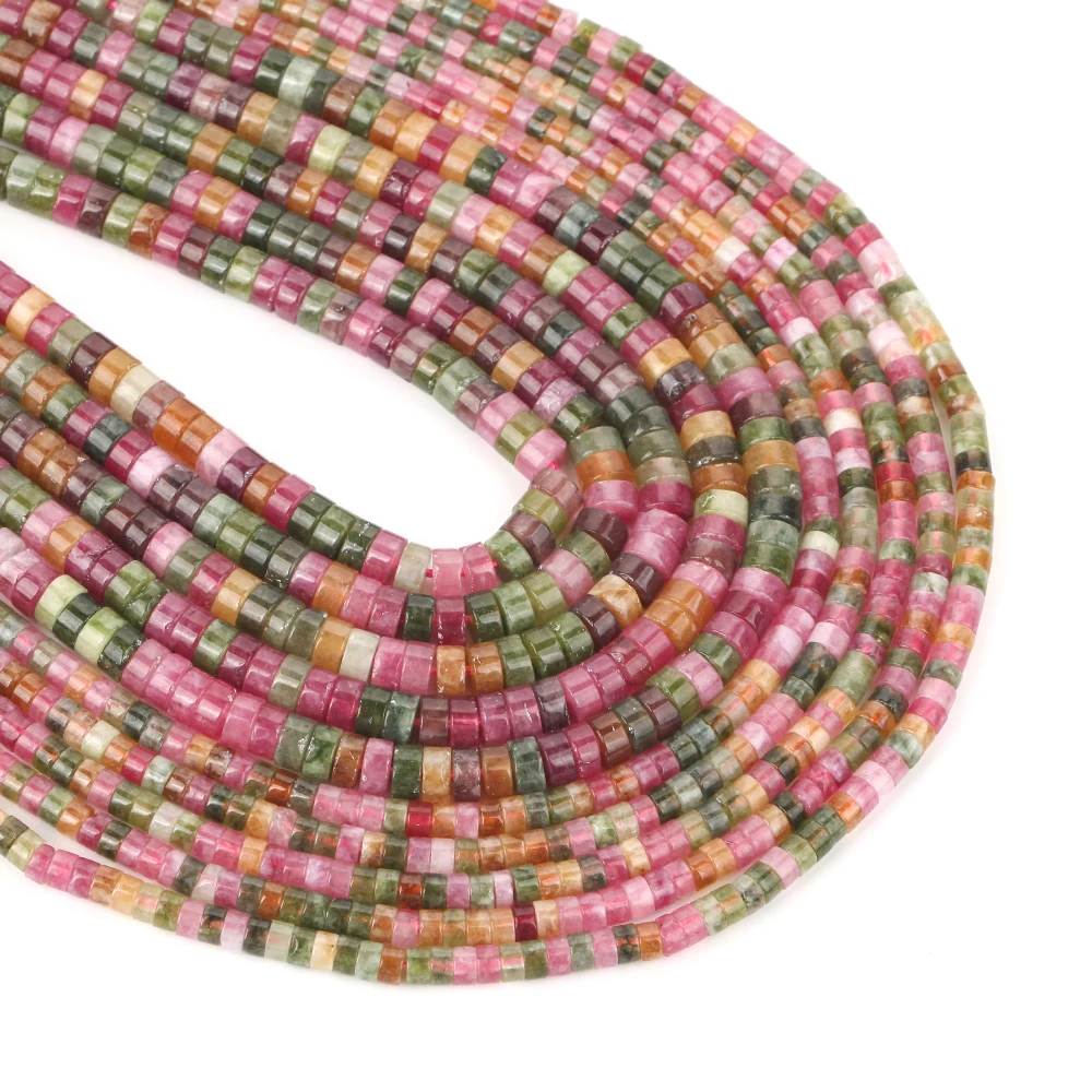 Natursteinperlen, 4 x 2 mm, mehrfarbig, rund, lose Abstandsperlen für die Schmuckherstellung, DIY-Armbänder, Ohrringe, Zubehör