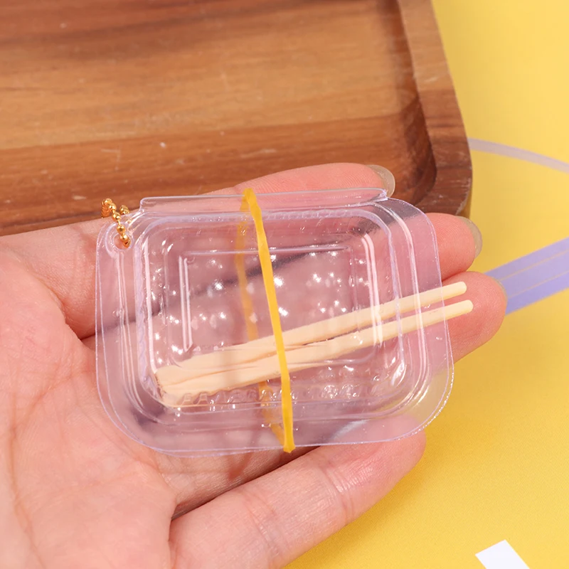 2pcs 1:12 Dollhouse Disposable fast food box + chopsticks For Doll House Decor
