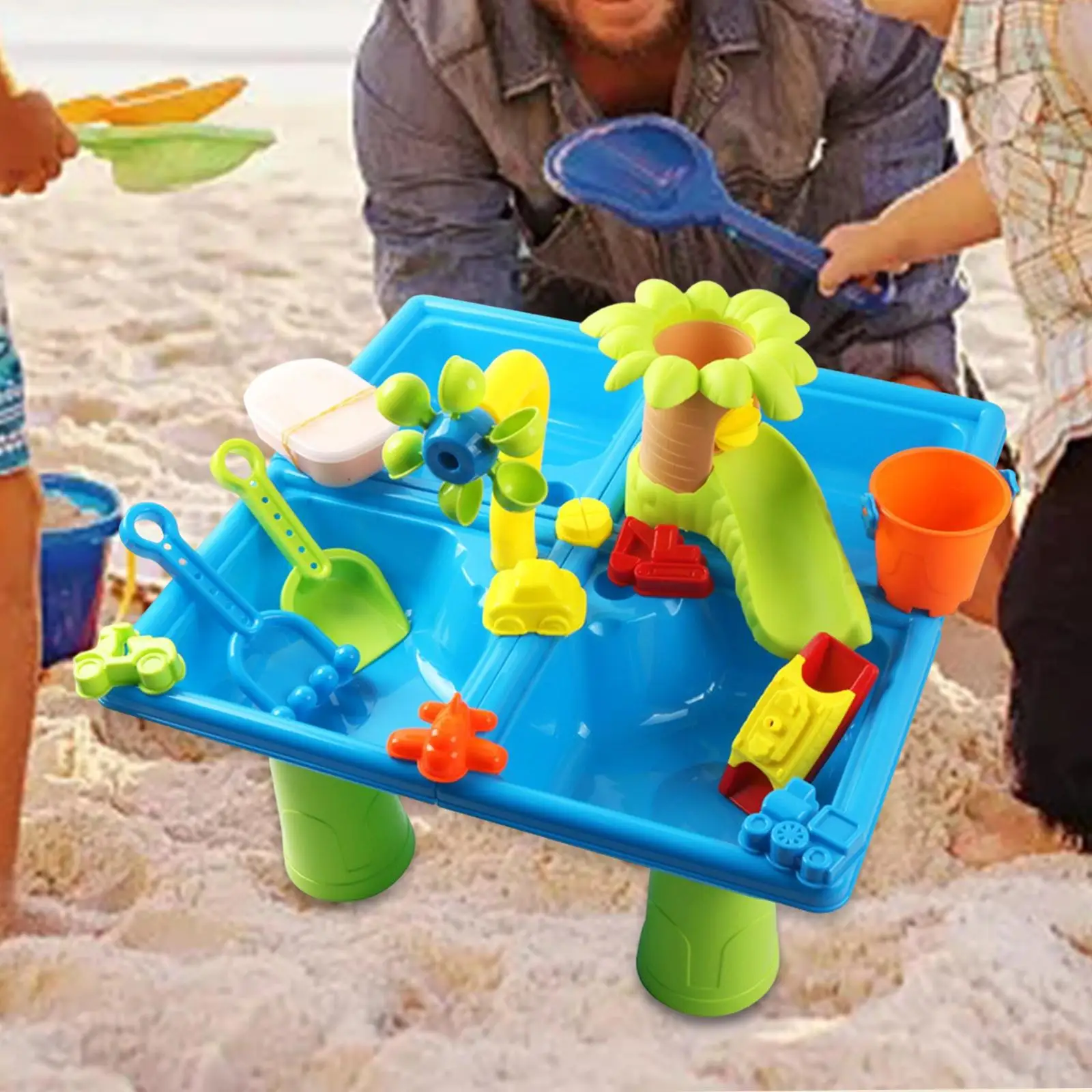 

24Pcs Water Table Interactive Social Play Activity Beach Outdoor Outside Sandbox