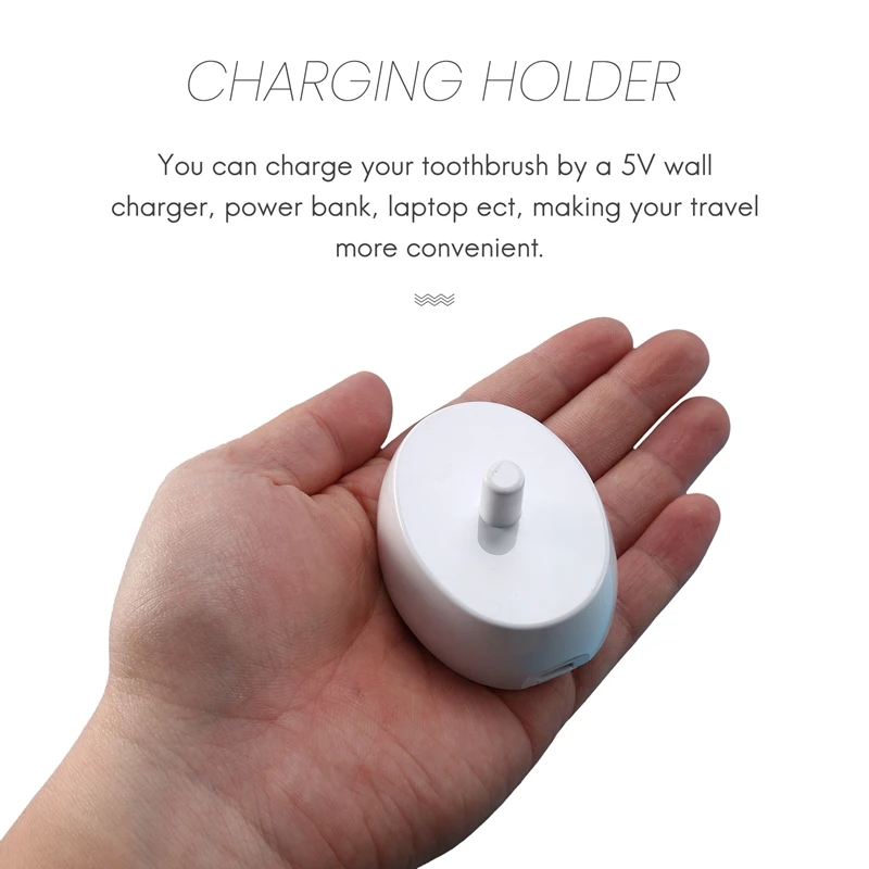 

For Braun Oral B Toothbrush Replacement Charger Power Supply Inductive Charging Holder Model 3757 USB Cable White E