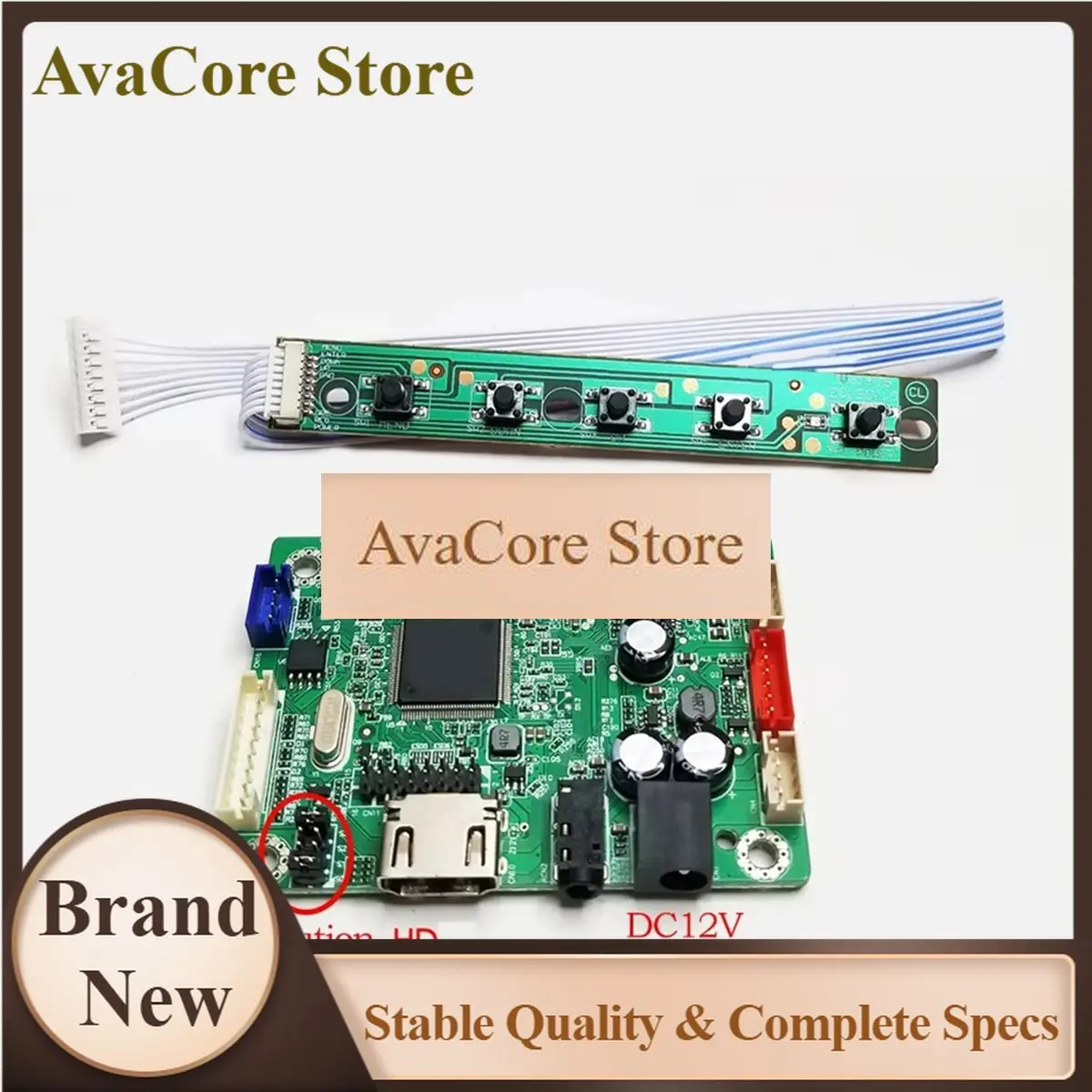 AvaCoreNew Electronics RTD2513 Mini LCD Driver Board -Compatible To LVDS Controller Board 1366x768 Audio With Button Board