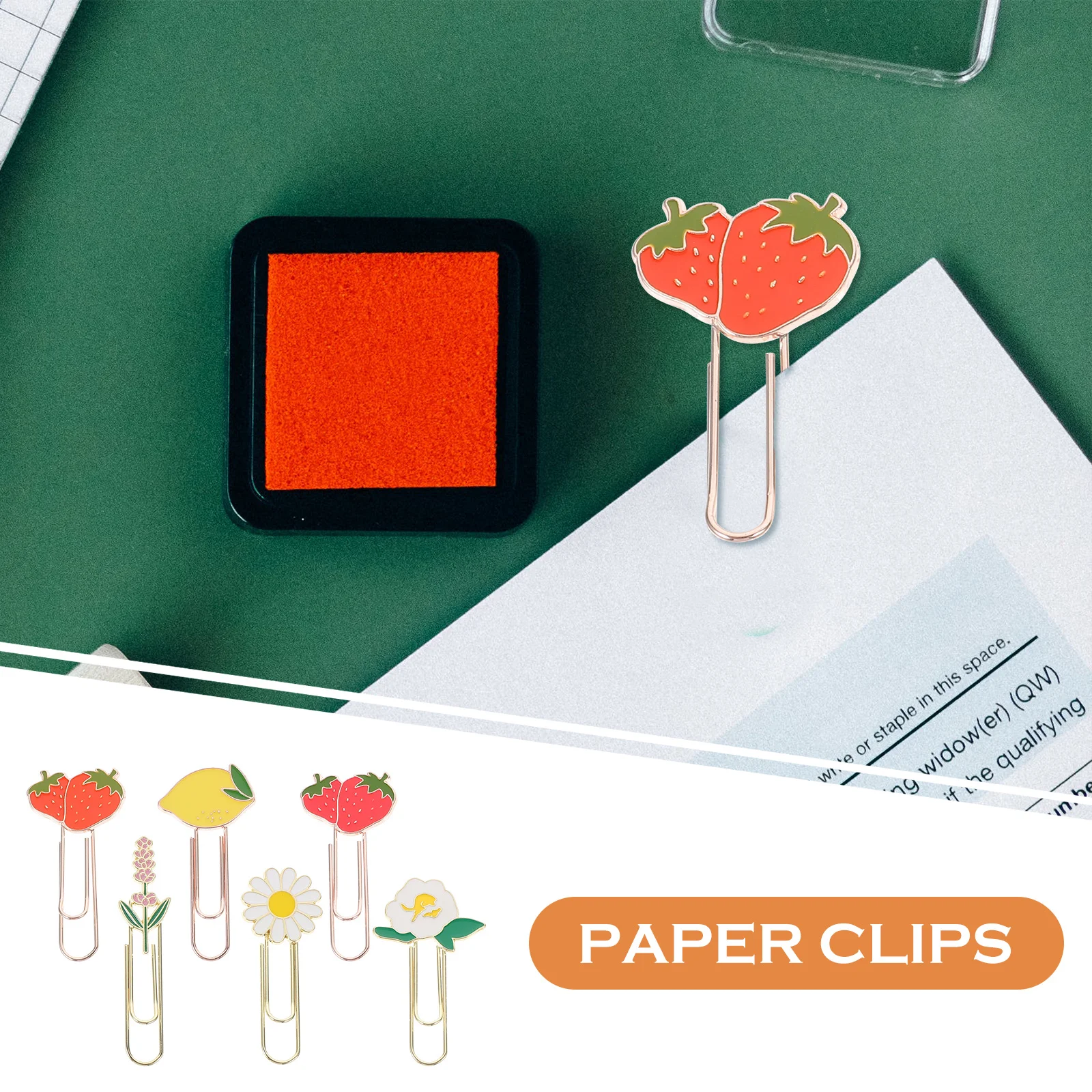 

6pcs Cute Metal Paper Clips Decorative Office Paperclips Creative Shaped Small Paperclips For Files Cards