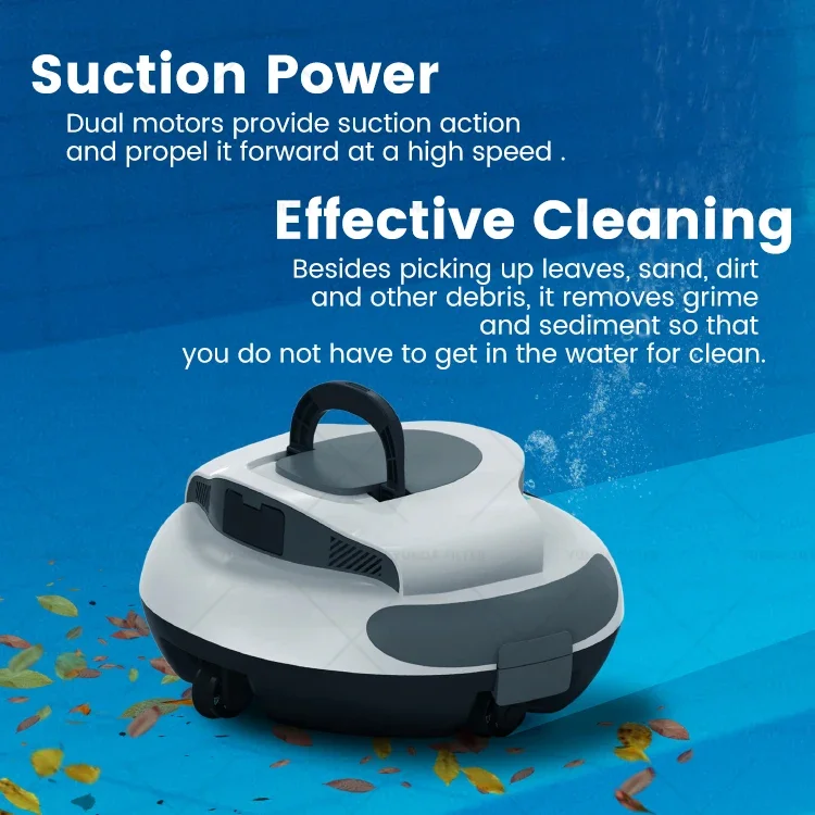 

excellent Powerful Suction Cordless Automatic Pool Vacuum Robotic Pool Cleaner for In-ground Pool Cleaner Robot Automatic