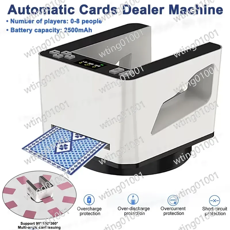 360 Rotating Automatic Card Dealing Machine 2 Decks Dealer Touch Sensitive Poker Card Dispenser Device 2500mAh for Home Party