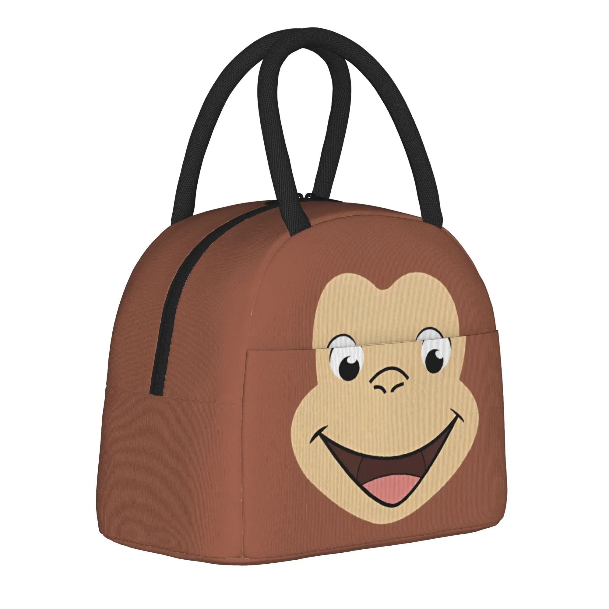 Happy Monkey Curious George Insulated Lunch Bags Leakproof Cartoon Reusable Thermal Bag Tote Lunch Box Office  Travel Men Women