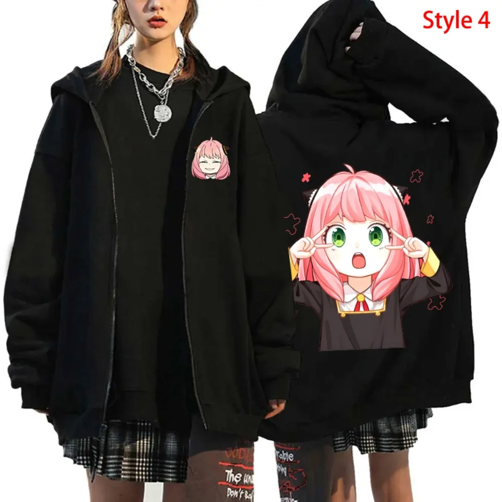 

New Hot Anime Anya Forger Printed Zipper Hooded Fashion Women Men Zip Sweatshirt Casual Sport Hoodie Long Sleeve Top