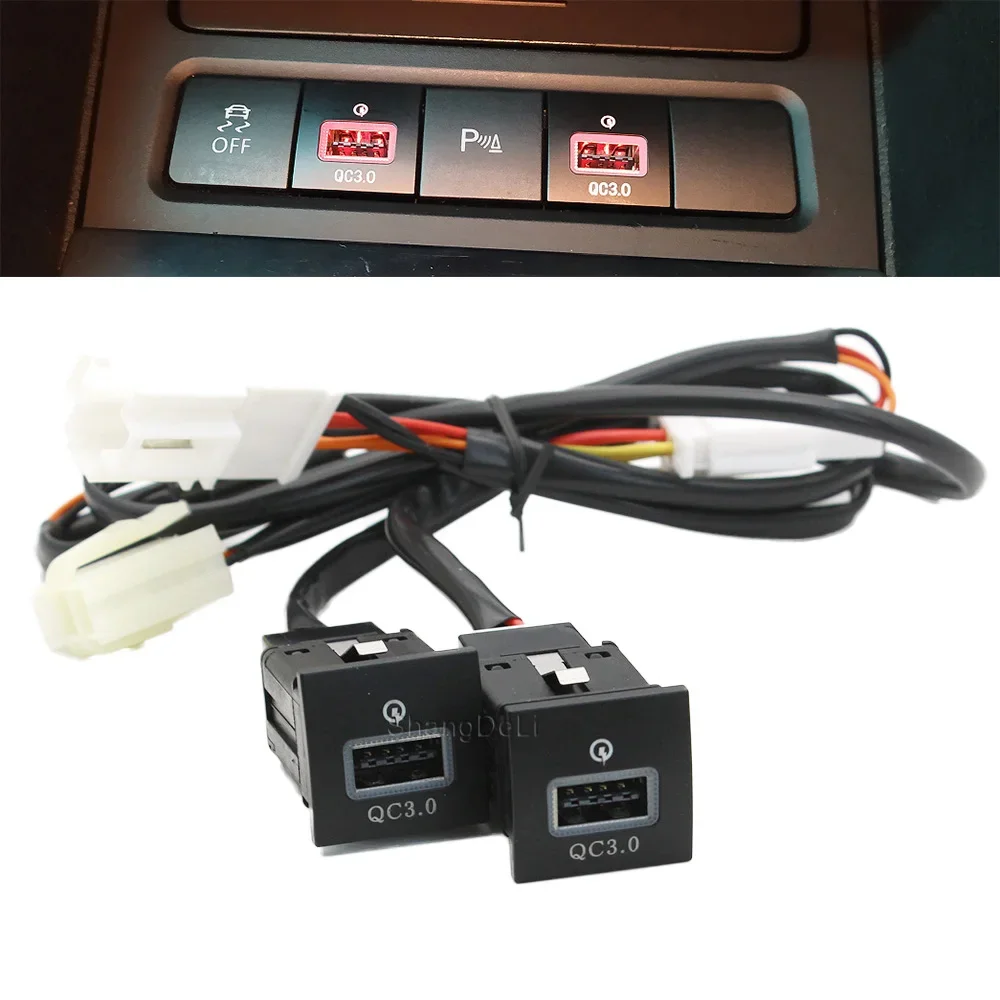 

Car USB Charger PD Quick Charge QC3.0 Phone Charging Adapter Outlet Button for VW Golf 6 Jetta 5 MK6 Scirocco 2006 - 2014